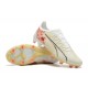 Puma Ultra Ultimate FG Low-Top White Beige Red For Men Soccer Cleats