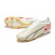 Puma Ultra Ultimate FG Low-Top White Beige Red For Men Soccer Cleats