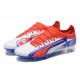 Puma Ultra Ultimate FG Low-Top White Blue Red For Men Soccer Cleats 