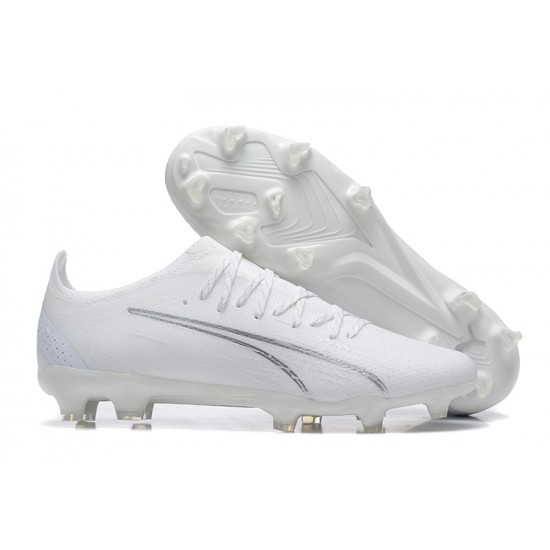 Puma Ultra Ultimate FG Low-Top White For Men Soccer Cleats