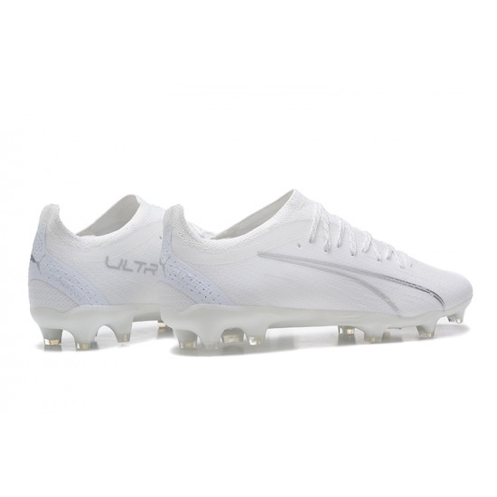 Puma Ultra Ultimate FG Low-Top White For Men Soccer Cleats 