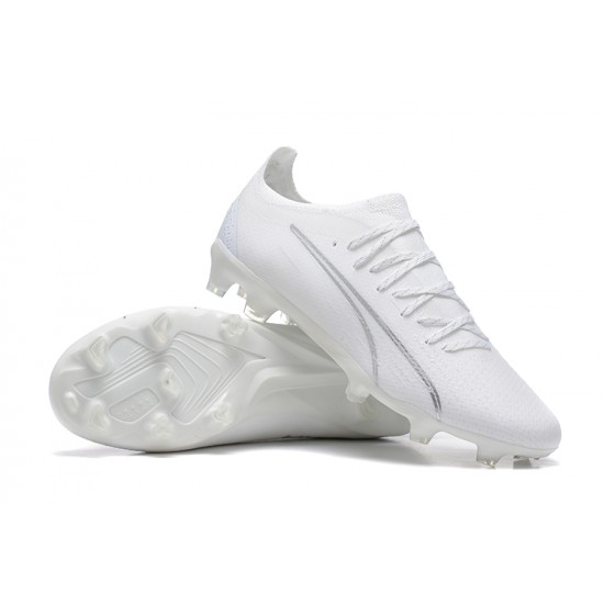 Puma Ultra Ultimate FG Low-Top White For Men Soccer Cleats