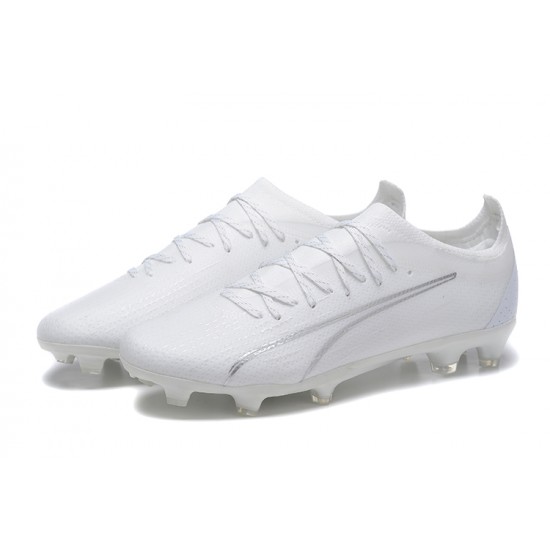 Puma Ultra Ultimate FG Low-Top White For Men Soccer Cleats 