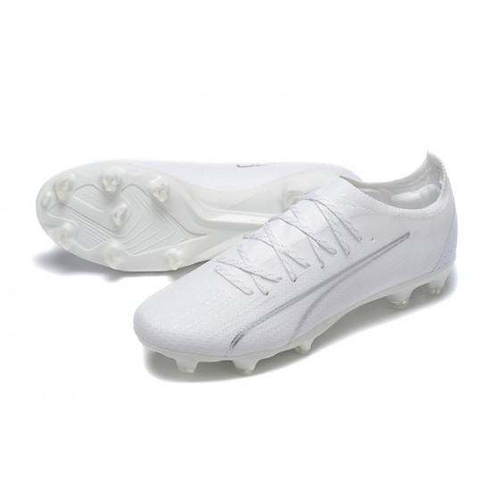 Puma Ultra Ultimate FG Low-Top White For Men Soccer Cleats