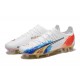 Puma Ultra Ultimate FG Low-Top White Gold For Men Soccer Cleats 