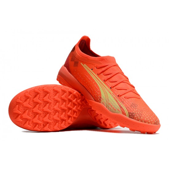 Puma Ultra Ultimate TF Low-Top Red Gold For Men Soccer Cleats