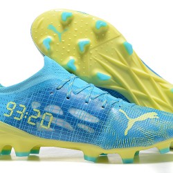 Puma ultra 1.4 FG Low-Top Blue Yellow And Green For Men Soccer Cleats 