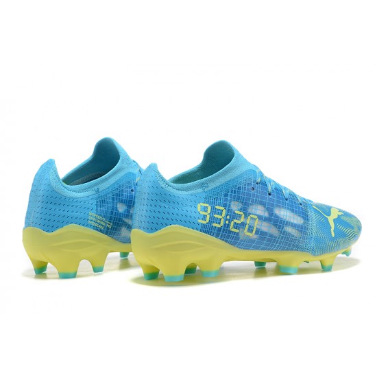 Puma ultra 1.4 FG Low-Top Blue Yellow And Green For Men Soccer Cleats 