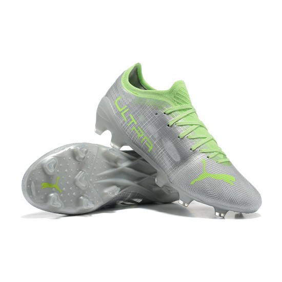 Puma ultra 1.4 FG Low-Top Sliver And Green For Men Soccer Cleats