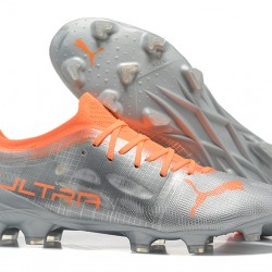 Puma ultra 1.4 FG Low-Top Sliver And Orange For Men Soccer Cleats 