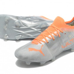 Puma ultra 1.4 FG Low-Top Sliver And Orange For Men Soccer Cleats 