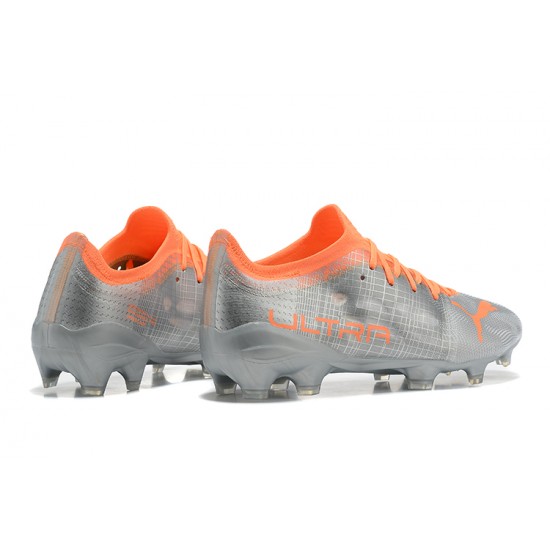 Puma ultra 1.4 FG Low-Top Sliver And Orange For Men Soccer Cleats 