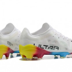 Puma ultra 1.4 FG Low-Top White Blue And Yellow For Men Soccer Cleats 