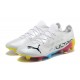 Puma ultra 1.4 FG Low-Top White Blue And Yellow For Men Soccer Cleats