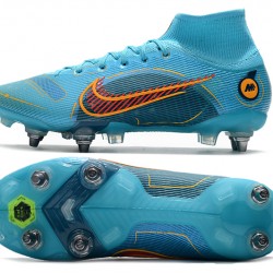 Nike Mercurial Superfly 14 Elite SG PRO Anti Clog Blue Mens High Soccer Cleats