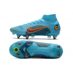 Nike Mercurial Superfly 14 Elite SG PRO Anti Clog Blue Mens High Soccer Cleats