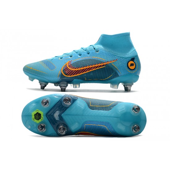 Nike Mercurial Superfly 14 Elite SG PRO Anti Clog Blue Mens High Soccer Cleats