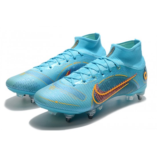 Nike Mercurial Superfly 14 Elite SG PRO Anti Clog Blue Mens High Soccer Cleats