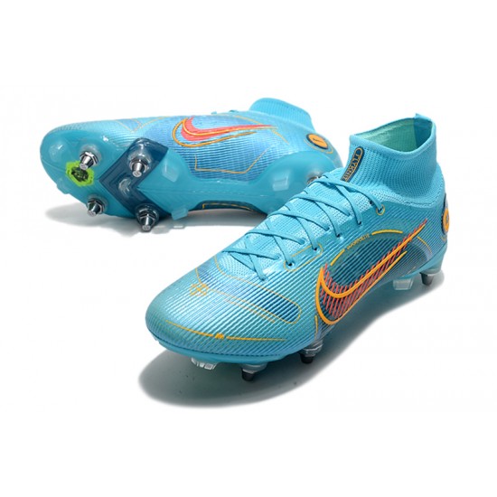 Nike Mercurial Superfly 14 Elite SG PRO Anti Clog Blue Mens High Soccer Cleats