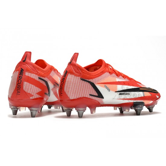 Where To Get Nike Mercurial Vapor 14 Elite SG PRO Anti Clog Black Red Mens Low Soccer Cleats On Sale