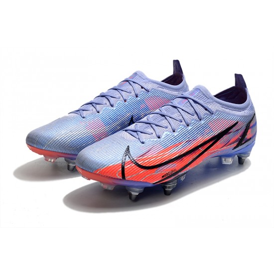 Click To Buy Nike Mercurial Vapor 14 Elite SG PRO Anti Clog Blue Black Pink Low Soccer Cleats Shop Online