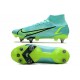 Nike Mercurial Vapor 14 Elite SG PRO Anti Clog Blue Green Mens High Soccer Cleats