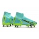 Nike Mercurial Vapor 14 Elite SG PRO Anti Clog Blue Green Mens High Soccer Cleats