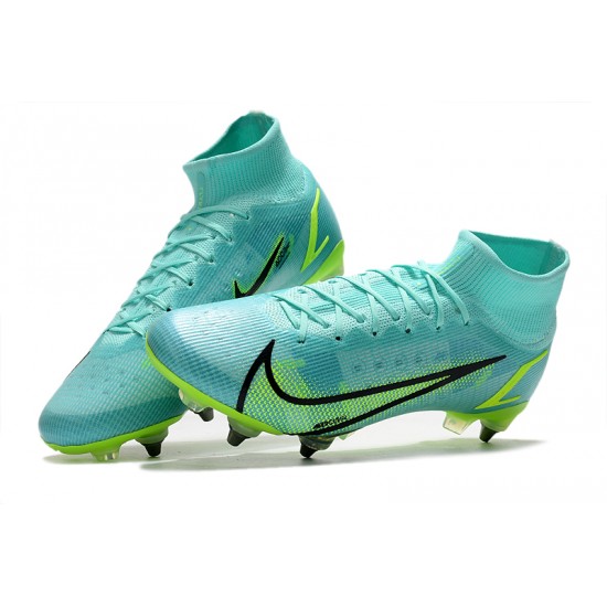 Salable Goods Nike Mercurial Vapor 14 Elite SG PRO Anti Clog Blue Green Mens High Soccer Cleats Sale