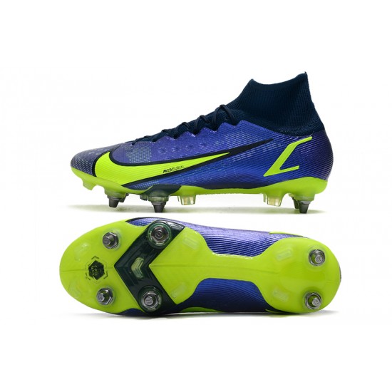 Nike Mercurial Vapor 14 Elite SG PRO Anti Clog Green Deep Blue High Soccer Cleats