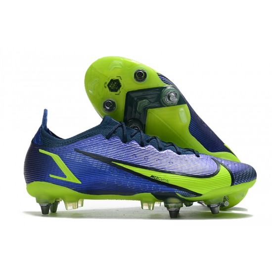 Nike Mercurial Vapor 14 Elite SG PRO Anti Clog Green Deep Blue Low Soccer Cleats