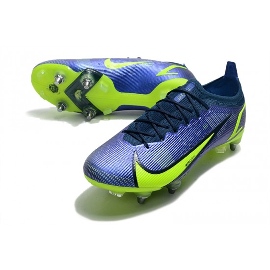 Select and Buy Nike Mercurial Vapor 14 Elite SG PRO Anti Clog Green Deep Blue Low Soccer Cleats Shop Online