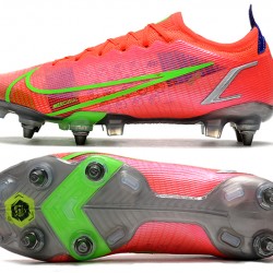 Nike Mercurial Vapor 14 Elite SG PRO Anti Clog Green Red For Mens High Soccer Cleats