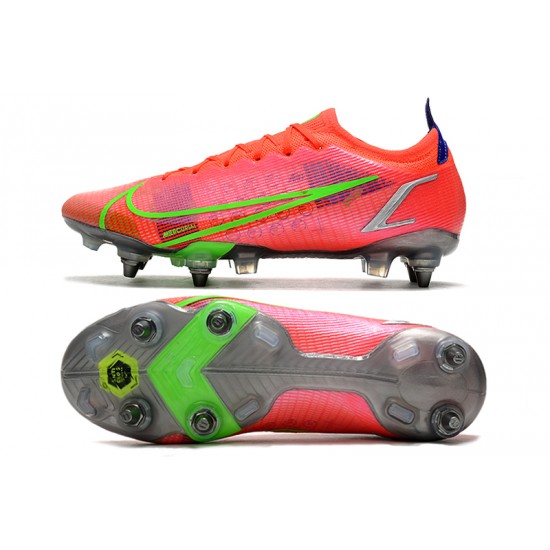 Nike Mercurial Vapor 14 Elite SG PRO Anti Clog Green Red For Mens High Soccer Cleats