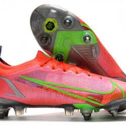 Nike Mercurial Vapor 14 Elite SG PRO Anti Clog Green Red For Mens High Soccer Cleats