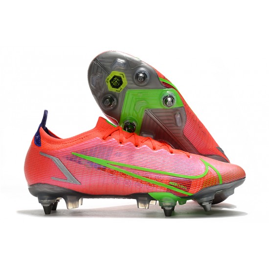 High Quality Nike Mercurial Vapor 14 Elite SG PRO Anti Clog Green Red For Mens High Soccer Cleats Shop
