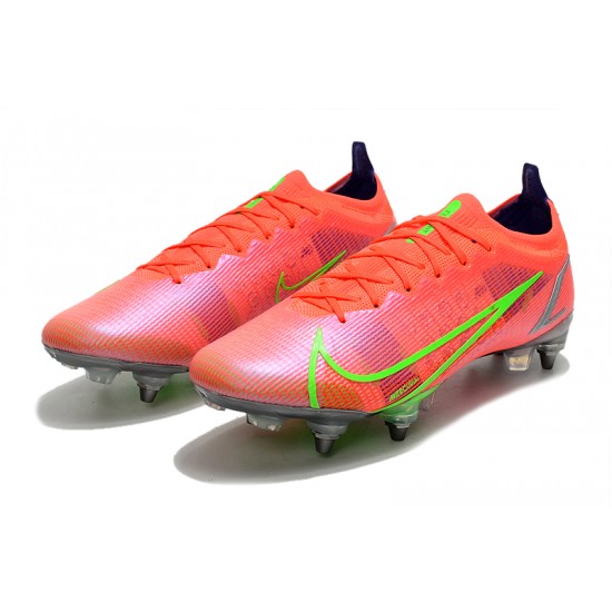 High Quality Nike Mercurial Vapor 14 Elite SG PRO Anti Clog Green Red For Mens High Soccer Cleats Shop