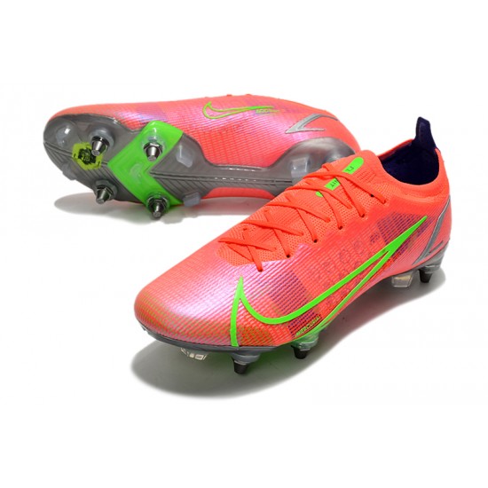 Nike Mercurial Vapor 14 Elite SG PRO Anti Clog Green Red For Mens High Soccer Cleats