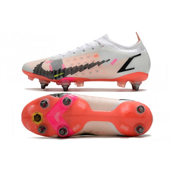 Nike Mercurial Vapor 14 Elite SG PRO Anti Clog White Orange For Mens Low Soccer Cleats