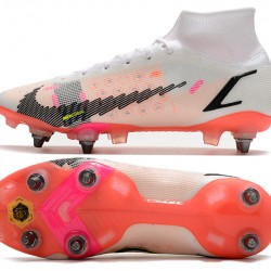 Nike Mercurial Vapor 14 Elite SG PRO Anti Clog White Pink Black Mens High Soccer Cleats