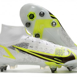 Nike Mercurial Vapor 14 Elite SG PRO Anti Clog White Yellow For Mens High Soccer Cleats