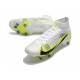 Nike Mercurial Vapor 14 Elite SG PRO Anti Clog White Yellow For Mens High Soccer Cleats