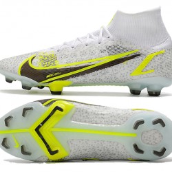 Nike Mercurial Superfly 8 Elite FG High White Yellow For Mens Soccer Cleats