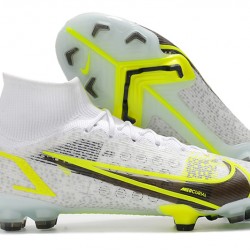 Nike Mercurial Superfly 8 Elite FG High White Yellow For Mens Soccer Cleats