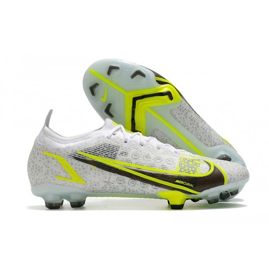 Nike Mercurial Vapor 14 Elite FG Low White Yellow For Mens Soccer Cleats