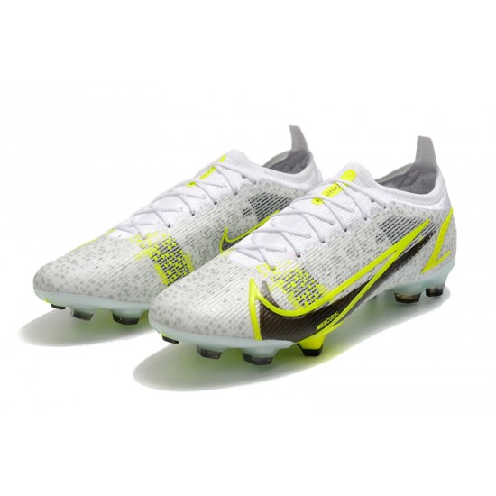 Buy And Seller Nike Mercurial Vapor 14 Elite FG Low White Yellow For Mens Soccer Cleats Online
