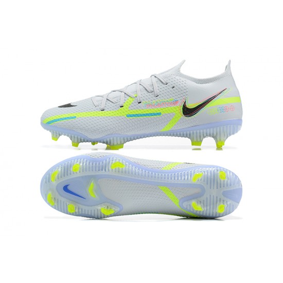 Nike Phantom GT2 Elite FG Low Grey Green For Mens Soccer Cleats