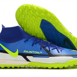 Nike Phantom GT2 Elite TF High Blue Yellow Green For Mens Soccer Cleats