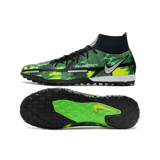 Nike Phantom GT2 Elite TF High Green Black For Mens Soccer Cleats