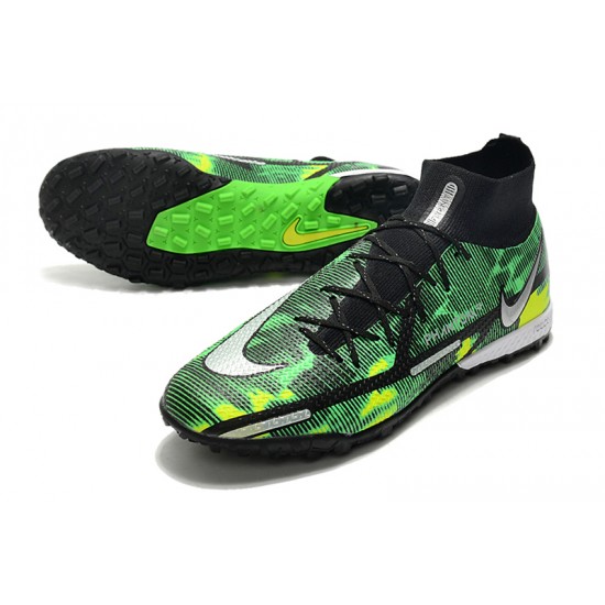 Nike Phantom GT2 Elite TF High Green Black For Mens Soccer Cleats