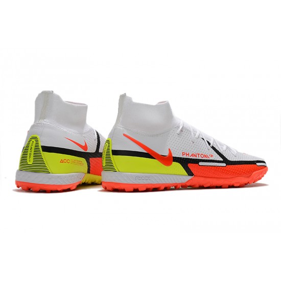 Nike Phantom GT2 Elite TF High White Orange For Mens Soccer Cleats